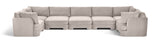 Hammond - Velvet Performance Fabric Upholstered 7 Piece U-Shaped Sectional