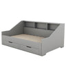 Daybed Frame With Storage Bookcases, 2 Drawers, Charging Station