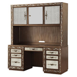 Orianne - Executive Computer Desk With Hutch - Antique Gold