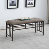 Upholstered Bench - Brown / Dark Bronze