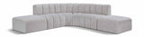 Arc - Boucle Fabric 6 Piece Corner Modular Sofa