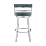 Titana - Swivel Faux Leather And Brushed Stainless Steel Bar Stool
