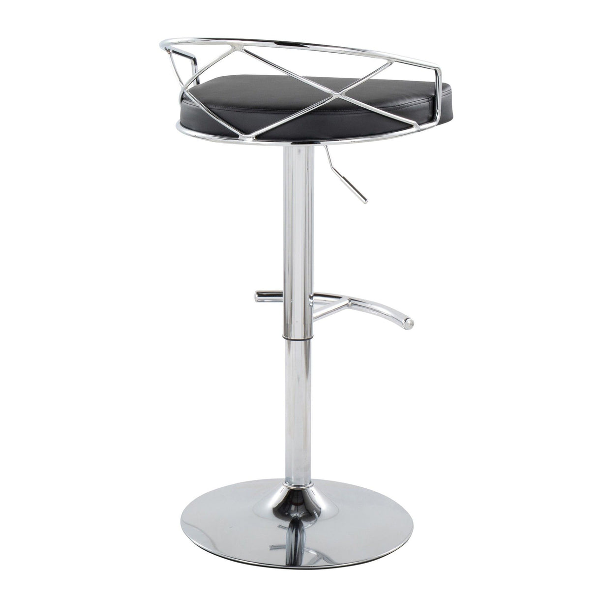 Charlotte - Glam Adjustable Swivel Barstool (Set of 2) - Chrome Frame