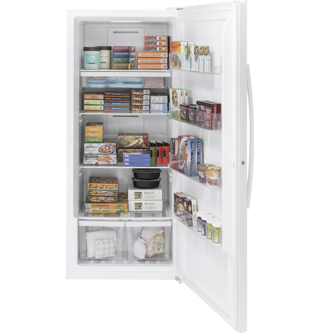 GE ENERGY STAR 21.3 cu. ft. Frost-Free Garage Ready Upright Freezer – White (FUF21DLRWW)