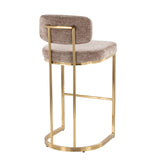 Demi - Fixed-Height Barstool (Set of 2) - Gold Metal Base
