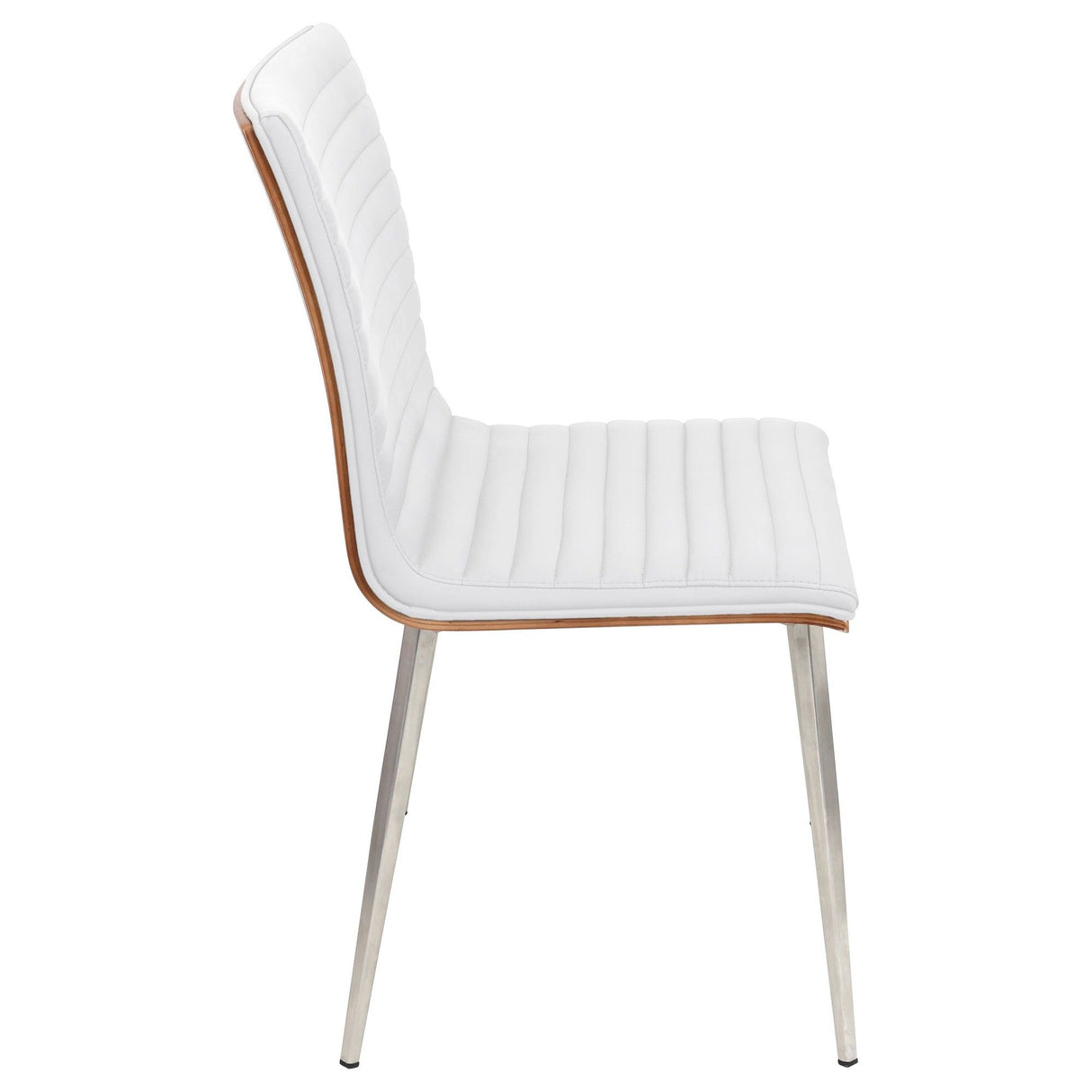 Mason - Contemporary Swivel Dining / Accent Chair (Set of 2) - Stainless Steel, Walnut Wood