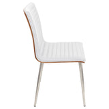 Mason - Contemporary Swivel Dining / Accent Chair (Set of 2) - Stainless Steel, Walnut Wood