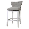 Upholstered Swivel Stool With Back