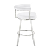 Nolagam - Swivel Bar Stool - Brushed Stainless Steel