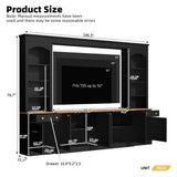 Arched Entertainment Center Wall Unit With Bookshelf, Retro Large TV Stand