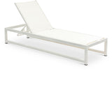 Maldives - Water Resistant Outdoor Patio Adjustable Sun Chaise Lounge Chair With White Base