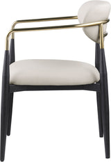 Ronda - Vegan Leather Upholstered Dining Arm Chair - Black Legs