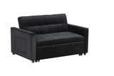 Maeve - Convertible Sleeper Loveseat With Tufting and Side Pocket - Black
