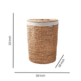 Round Laundry Hamper With Lid - Light Brown