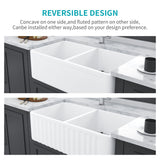 Sink 33" Double Bowl Apron Front Kitchen Sink 50 / 50 - White