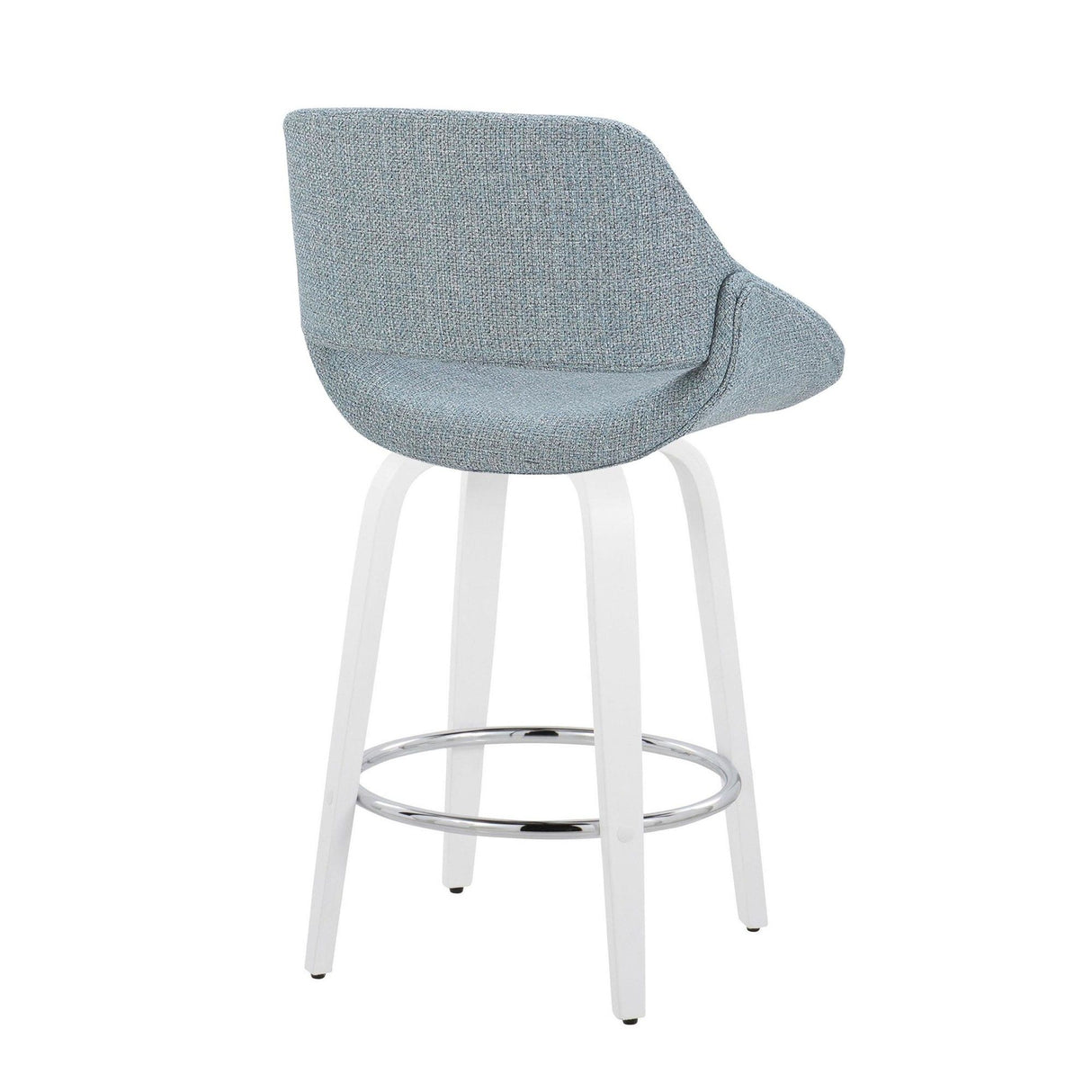 Cinch - Contemporary Fixed-Height Swivel Counter Stool (Set of 2) - White Wood And Chrome