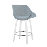 Cinch - Contemporary Fixed-Height Swivel Counter Stool (Set of 2) - White Wood And Chrome