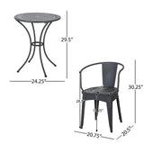 Ambrosia - 3 Piece Bistro Set With Leaf Motifs Top And Seat