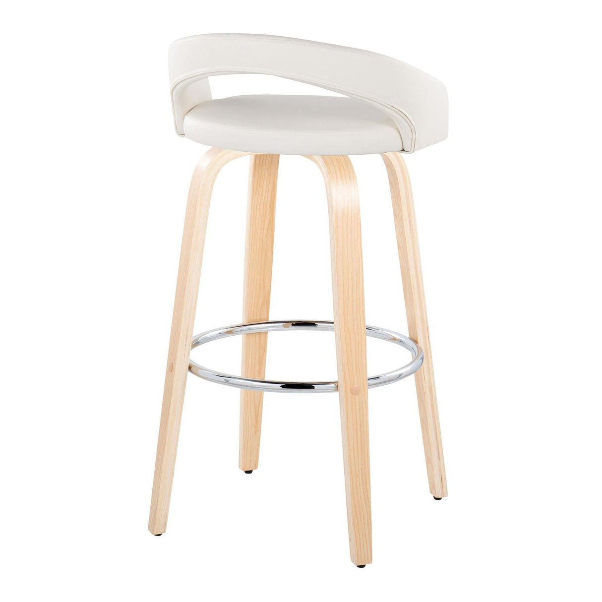 Grotto - Upholstered Fixed-Height Barstool (Set of 2) - Natural Wood