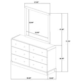 Burton - 6 Drawer Dresser With Mirror - Black
