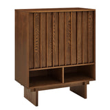 Sideboard Buffet Cabinet With Grille Slat Design With 3 Doors And Adjustable Shelves