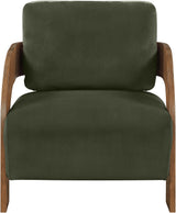 Cedra - Velvet Performance Fabric Upholstered Accent Chair - Brown Frame