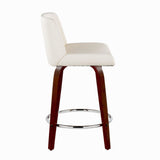Santi - 24" Fixed-Height Counter Stool With Swivel - Mahogany Wood (Set of 2)