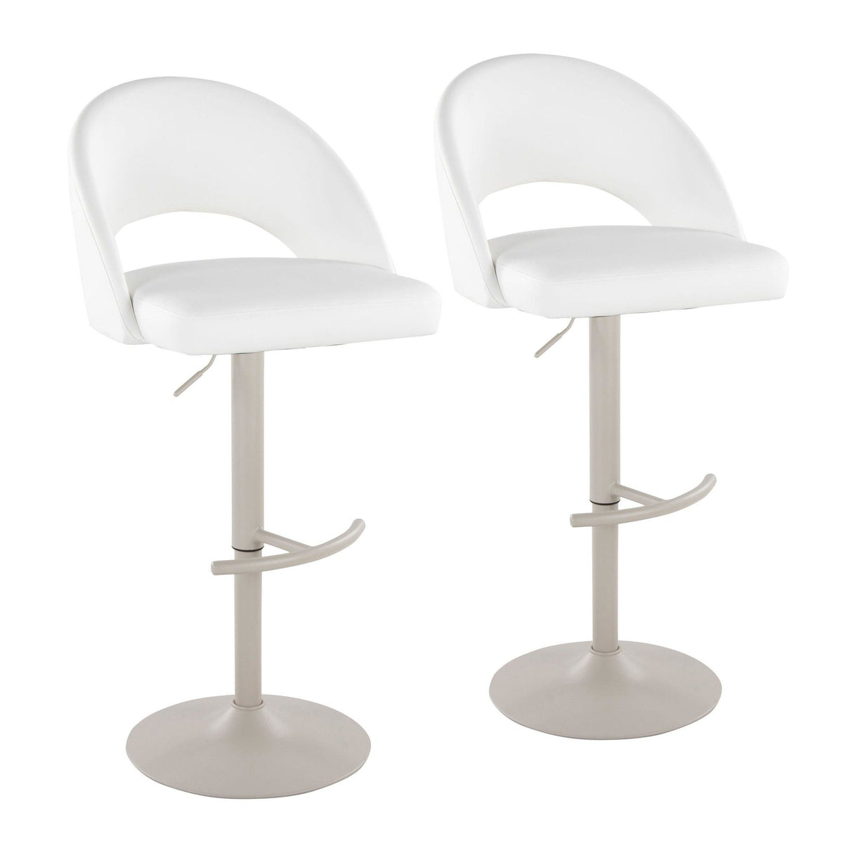 Renee - Adjustable Barstool (Set of 2) - Pearl Gray Base