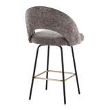 Renee - Upholstered Fixed-Height Counter Stool (Set of 2) - Black Metal