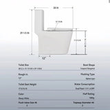 Glossy Tornado Flush 1 Piece Toilet With Dual Flush, Soft Close Seat - Gloss White