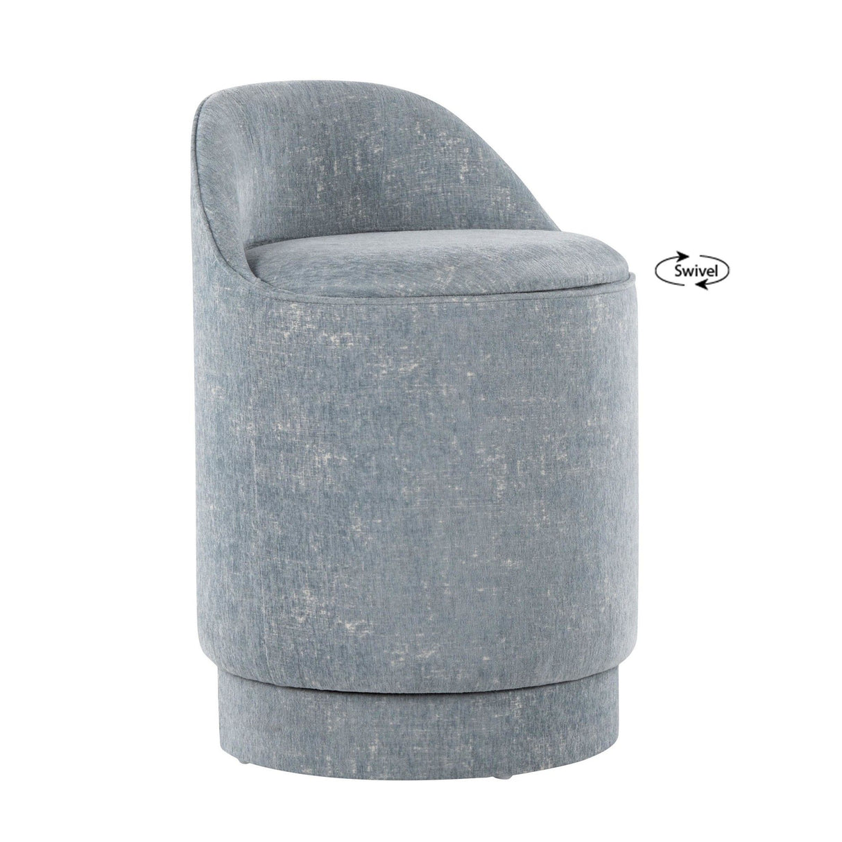 Marla - Upholstered Vanity Stool - Light Blue Fabric