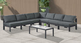 Nizuc - Outdoor Patio 7 Piece Modular Sectional With Gray Frame