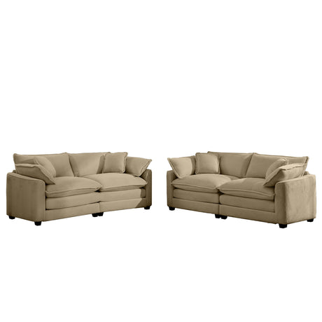 Elegant Corduroy Oversized Sectional Sofa Set With Deep Seats And Flexible Layout