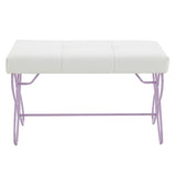Priya II - Bench - White & Light Synthetic Leather Rple