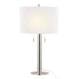 Master - 29" Metal Table Lamp (Set of 2) - Polished Nickel And White Linen Shade from Grandview Gallery