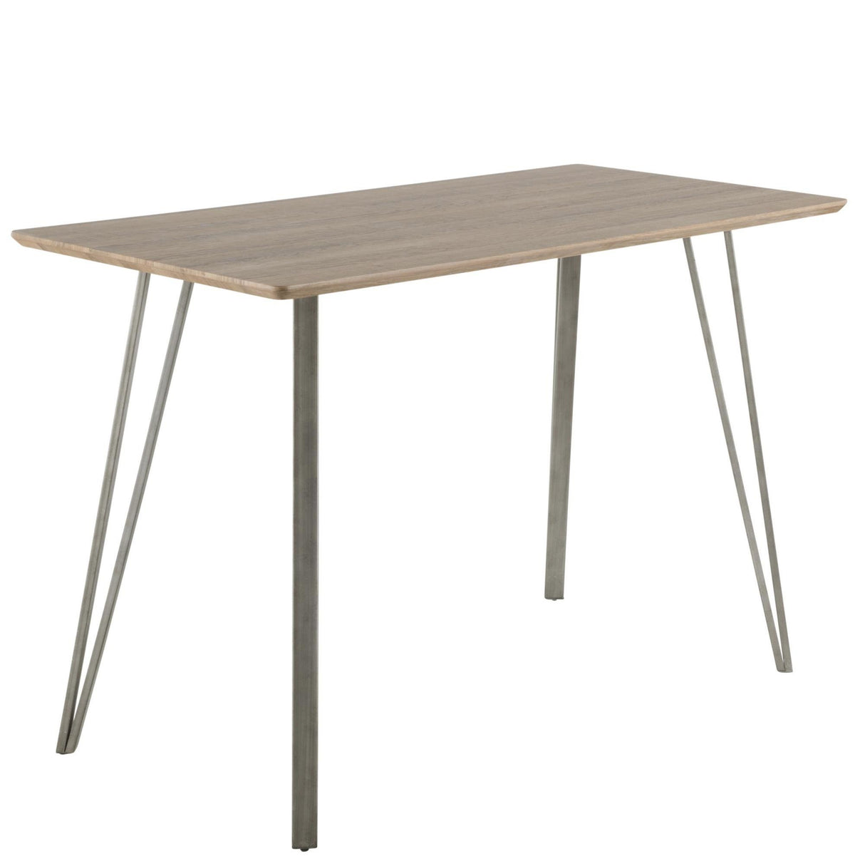 Sedona - Counter Table - Brushed Antique Metal, Brown Wood