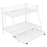 Bunk Bed With Steel Frame And Trundle, 2 Side Ladders