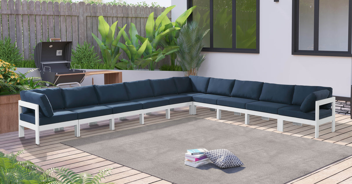 Nizuc - Outdoor Patio 10 Piece Modular Sectional With White Frame