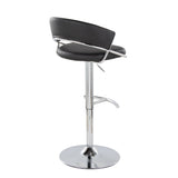 Jie - Adjustable Barstool With Swivel - Chrome Metal (Set of 2)