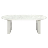 Zayn - Dining Table - White Natrual Marble Top & White