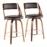 Cecina - Mid-Century Modern Fixed Height Counter Stool With Swivel And Round Footrest (Set of 2)