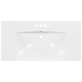 Single Bathroom Basin Sink, Vanity Top Only With 3 Faucet Holes