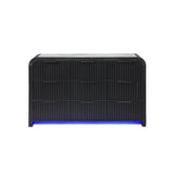 Beverly - Dresser With LED Light, Edge Pulls - White / Black