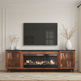 Graceland - Fireplace TV Stand Console For TVs Up To 100" - Black, Bourbon