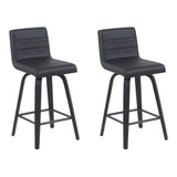 Vienna - Modern Counter Height Swivel Bar Stool - Black Brushed Wood Frame