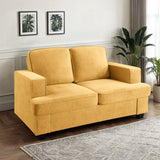 Modern Loveseat, Comfortable 2 Seater Couch With Deep Seating, Loose Back Cushions, Wide Arms