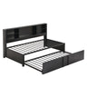 Industrial Metal Daybed With Trundle, Storage Shelves, USB Ports