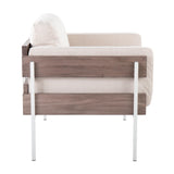 Kari - Farmhouse Accent Chair - White Metal, Gray Wood