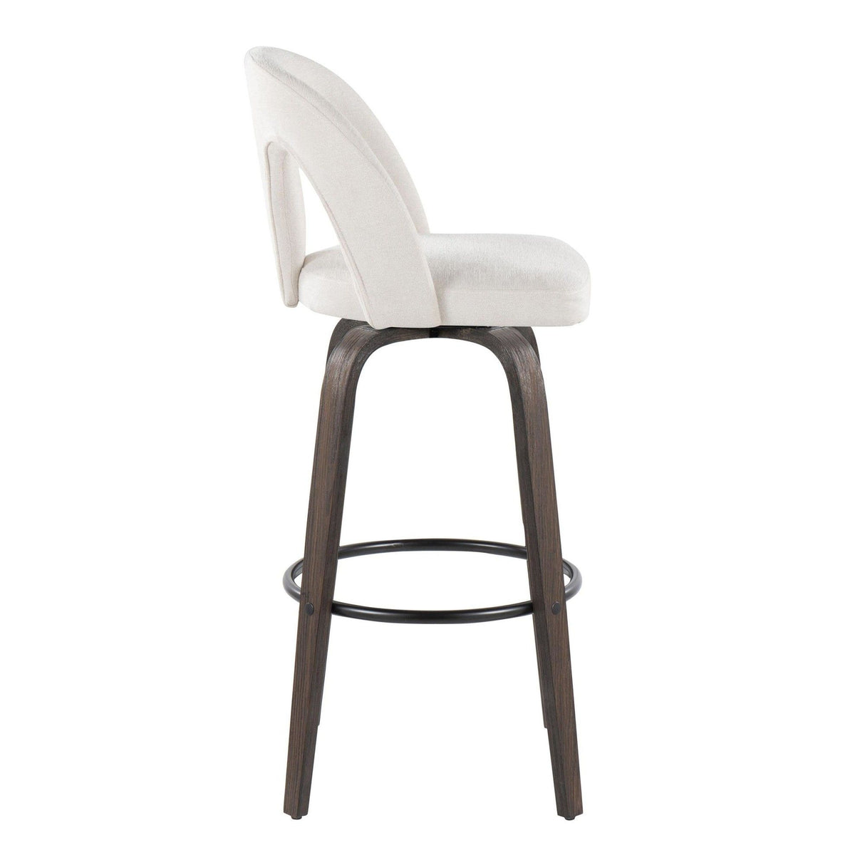 Ava - Upholstered Fixed-Height Barstool (Set of 2) - Walnut Glazed Wood Base