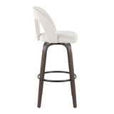 Ava - Upholstered Fixed-Height Barstool (Set of 2) - Walnut Glazed Wood Base